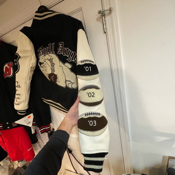 Hudson nyc mens new w tags varsity jacket, real leather - Picture 6 of 7